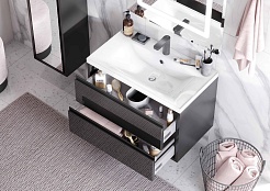 Акватон Мебель для ванной Римини 80 New черная – фотография-6